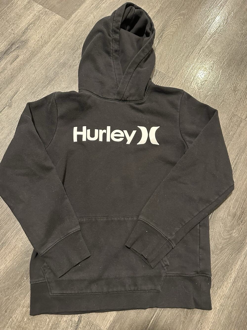 Hurley Hoodie Kids Size (L) (14-16) Black Pullover Fleece